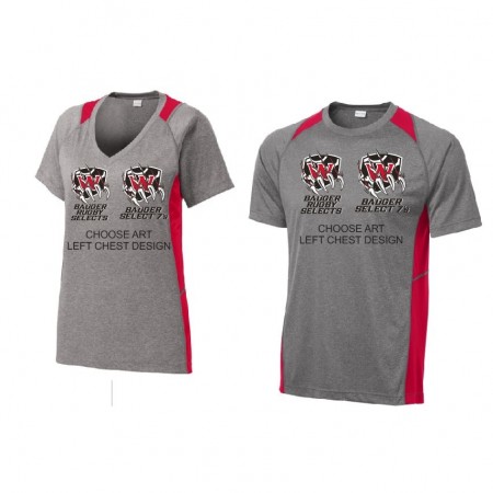 LST361 MEN'S & LADIES Sport-Tek® Heather Colorblock Contender™ V-Neck Tee