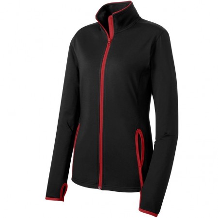 LST853  Sport-Tek® Ladies Sport-Wick® Stretch Contrast Full-Zip Jacket