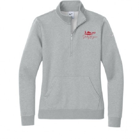 NKDX6720  Nike Women's Club Fleece Sleeve Swoosh 1/2-Zip