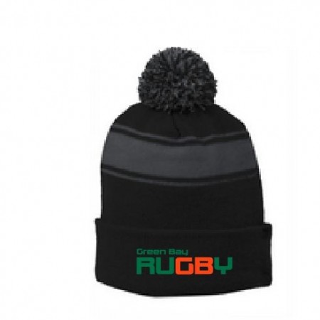 STC28 Sport-Tek® Stripe Pom Pom Beanie
