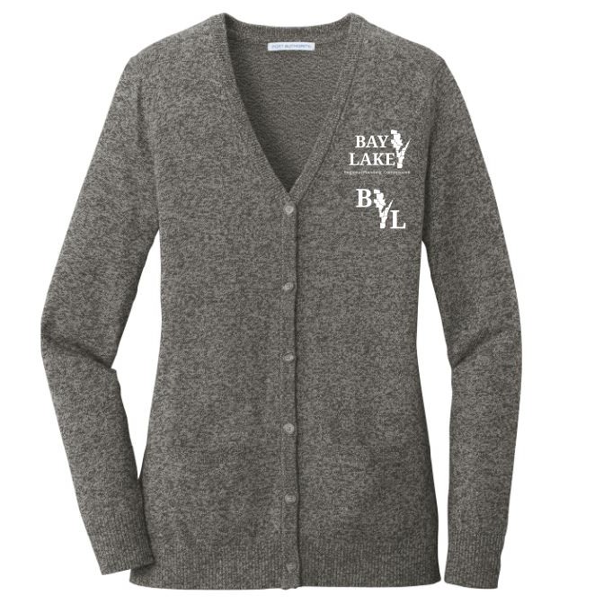 Port authority ladies marled new arrivals cardigan sweater