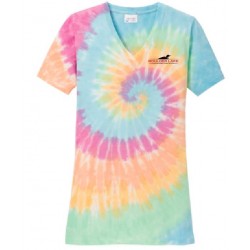 LPC147V  Port & Company® Ladies Tie-Dye V-Neck Tee