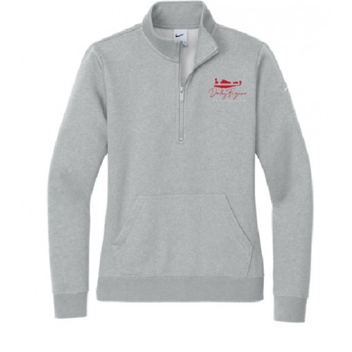 NKDX6720  Nike Women's Club Fleece Sleeve Swoosh 1/2-Zip